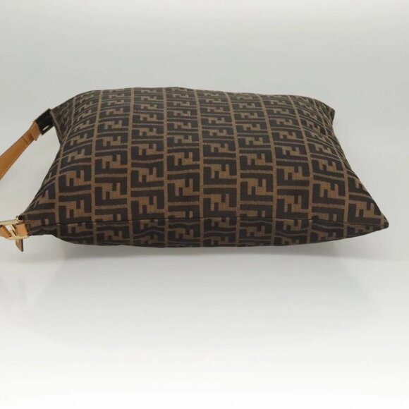 FENDI Zucca Canvas Shoulder Bag Black Brown Auth MX072V - Picture 6 of 14